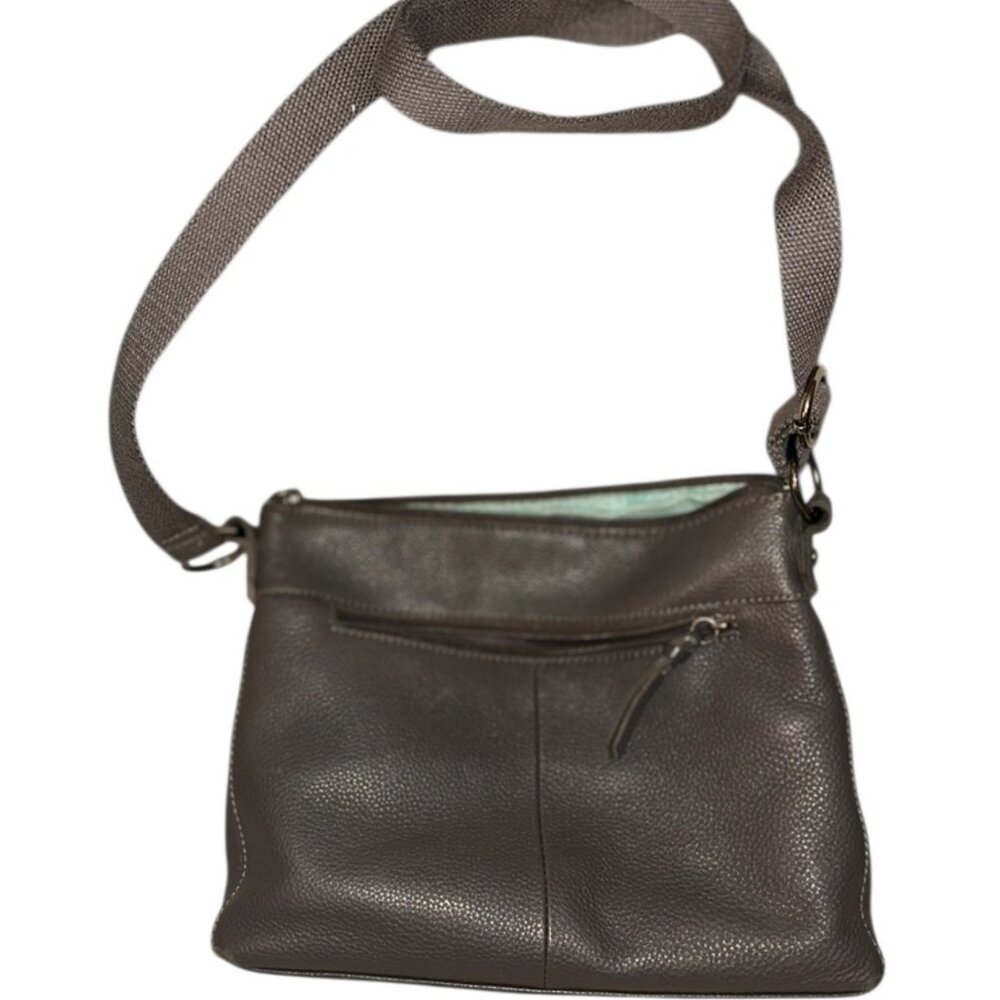 The Sak gray all weather leather cross biody bag